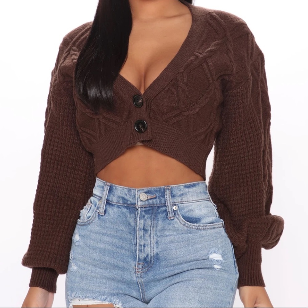 Cropped Cardigan🤎